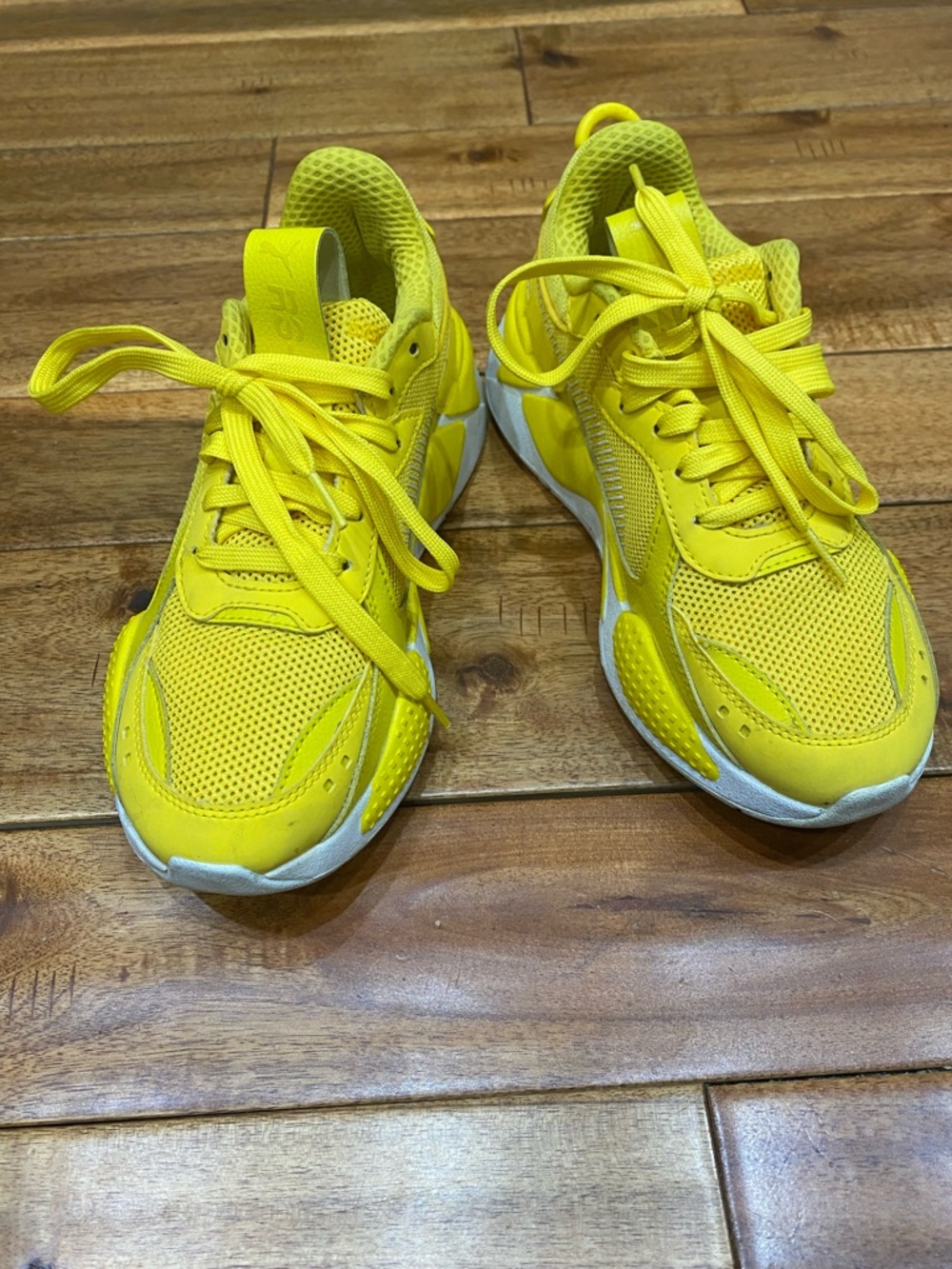Nike Kids Yellow Mesh Lace-Up Sneakers